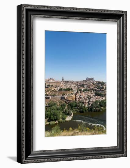 The River Tagus with the Alcazar and Cathedral Towering Above the Rooftops of Toledo, Spain-Martin Child-Framed Photographic Print