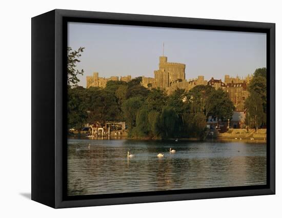 The River Thames and Windsor Castle, Windsor, Berkshire, England, UK, Europe-Charles Bowman-Framed Premier Image Canvas