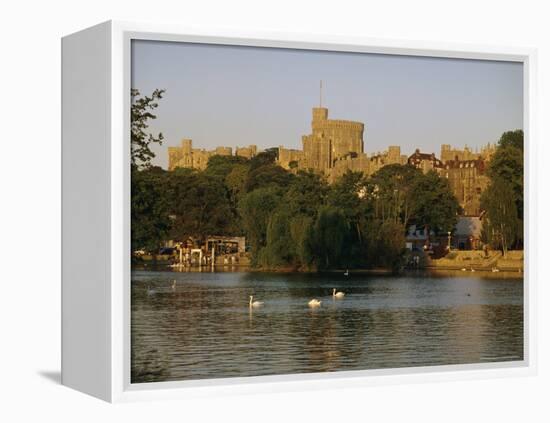 The River Thames and Windsor Castle, Windsor, Berkshire, England, UK, Europe-Charles Bowman-Framed Premier Image Canvas