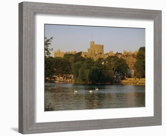 The River Thames and Windsor Castle, Windsor, Berkshire, England, UK, Europe-Charles Bowman-Framed Photographic Print