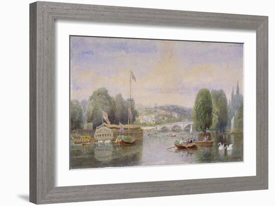 The River Thames with Richmond Bridge and Richmond Hill in the Distance, London, 1867-George Henry Andrews-Framed Giclee Print