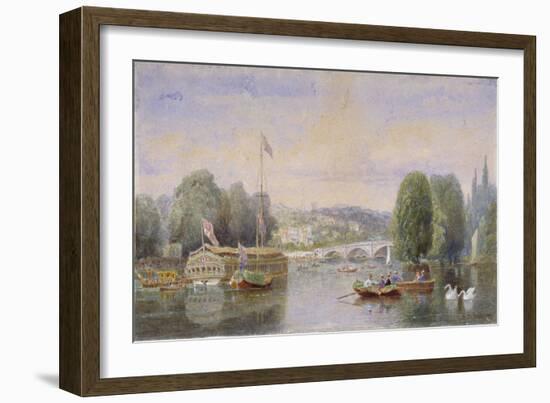 The River Thames with Richmond Bridge and Richmond Hill in the Distance, London, 1867-George Henry Andrews-Framed Giclee Print