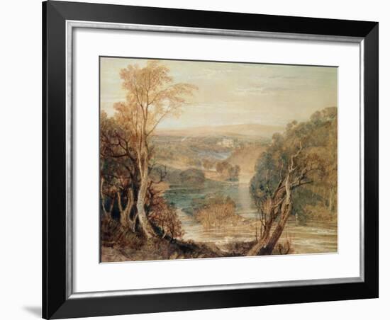 The River Wharfe with a Distant View of Barden Tower-J. M. W. Turner-Framed Giclee Print