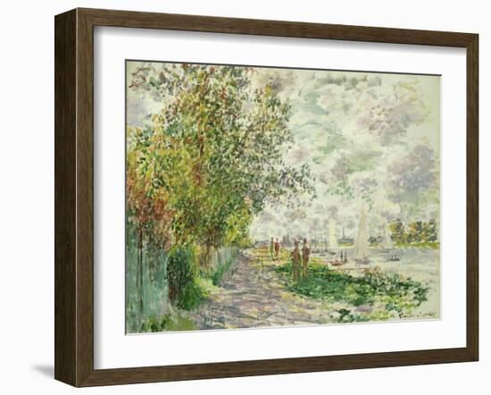 The Riverbank at Gennevilliers, circa 1875-Claude Monet-Framed Giclee Print