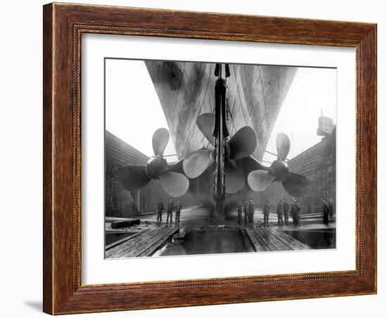 The Rms Titanic‚Äôs Propellers as the Mighty Ship Sits in Dry Dock-Stocktrek Images-Framed Photographic Print