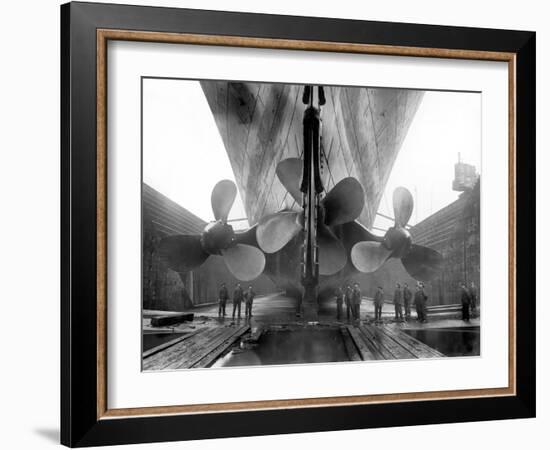 The Rms Titanic‚Äôs Propellers as the Mighty Ship Sits in Dry Dock-Stocktrek Images-Framed Photographic Print