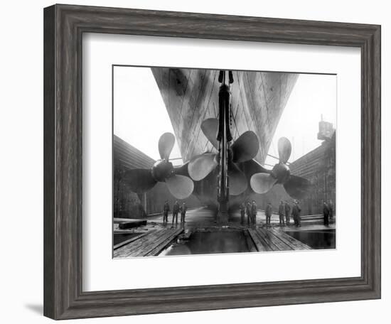 The Rms Titanic‚Äôs Propellers as the Mighty Ship Sits in Dry Dock-Stocktrek Images-Framed Photographic Print