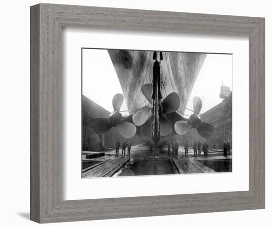 The Rms Titanic‚Äôs Propellers as the Mighty Ship Sits in Dry Dock-Stocktrek Images-Framed Photographic Print