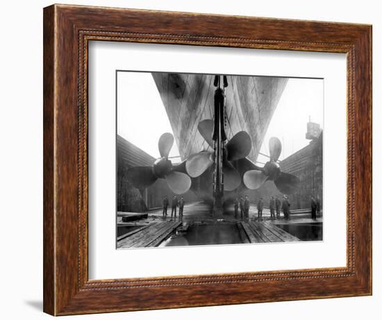 The Rms Titanic‚Äôs Propellers as the Mighty Ship Sits in Dry Dock-Stocktrek Images-Framed Photographic Print