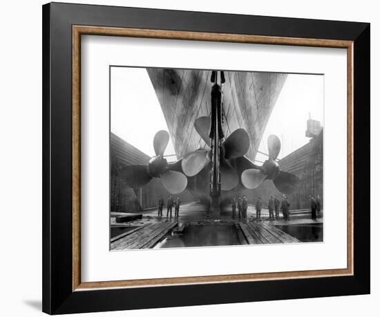 The Rms Titanic‚Äôs Propellers as the Mighty Ship Sits in Dry Dock-Stocktrek Images-Framed Photographic Print