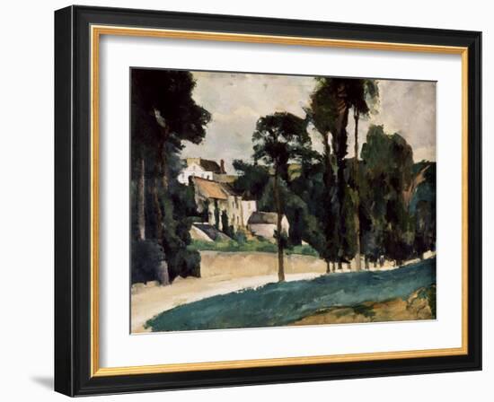 The Road at Pontoise-Paul Cézanne-Framed Art Print