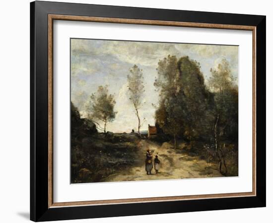 The Road (Corot Entourage)-Jean-Baptiste-Camille Corot-Framed Giclee Print