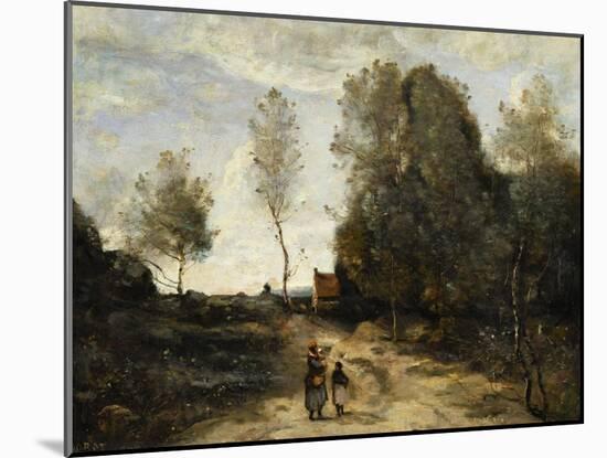 The Road (Corot Entourage)-Jean-Baptiste-Camille Corot-Mounted Giclee Print