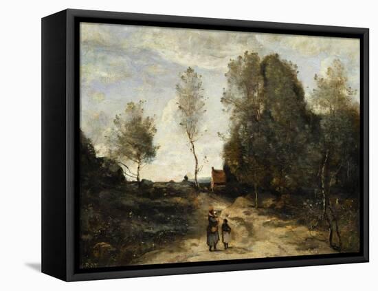 The Road (Corot Entourage)-Jean-Baptiste-Camille Corot-Framed Premier Image Canvas