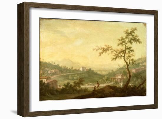 The Road from Mondovi, Cuneo in the Distance-Giuseppe Zocchi-Framed Giclee Print