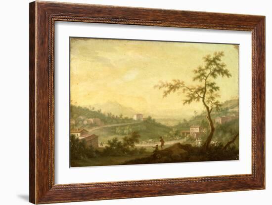 The Road from Mondovi, Cuneo in the Distance-Giuseppe Zocchi-Framed Giclee Print
