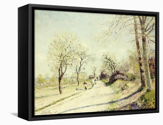 The Road from Veneux to Moret on a Spring Day, 1886-Alfred Sisley-Framed Premier Image Canvas