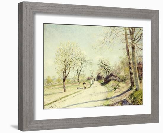 The Road from Veneux to Moret on a Spring Day, 1886-Alfred Sisley-Framed Giclee Print