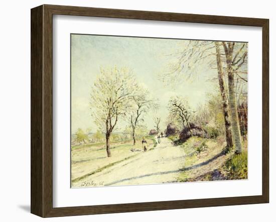 The Road from Veneux to Moret on a Spring Day, 1886-Alfred Sisley-Framed Giclee Print