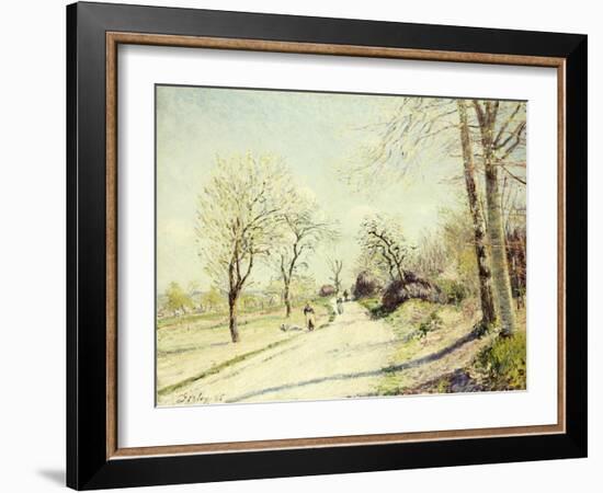 The Road from Veneux to Moret on a Spring Day, 1886-Alfred Sisley-Framed Giclee Print