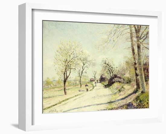 The Road from Veneux to Moret on a Spring Day, 1886-Alfred Sisley-Framed Giclee Print