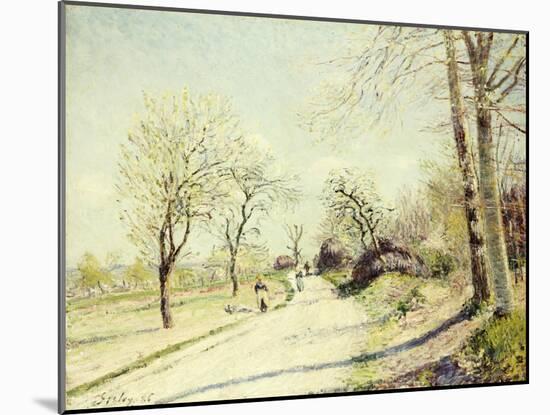 The Road from Veneux to Moret on a Spring Day, 1886-Alfred Sisley-Mounted Giclee Print