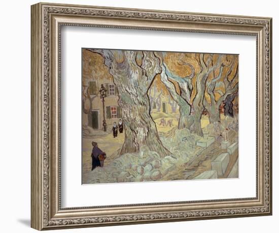 The Road Menders at Saint-R?, or Large Plane Trees, 1889-Vincent van Gogh-Framed Giclee Print