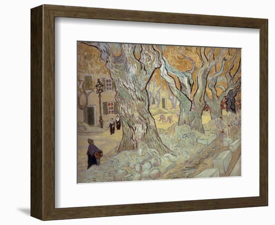 The Road Menders at Saint-R?, or Large Plane Trees, 1889-Vincent van Gogh-Framed Giclee Print