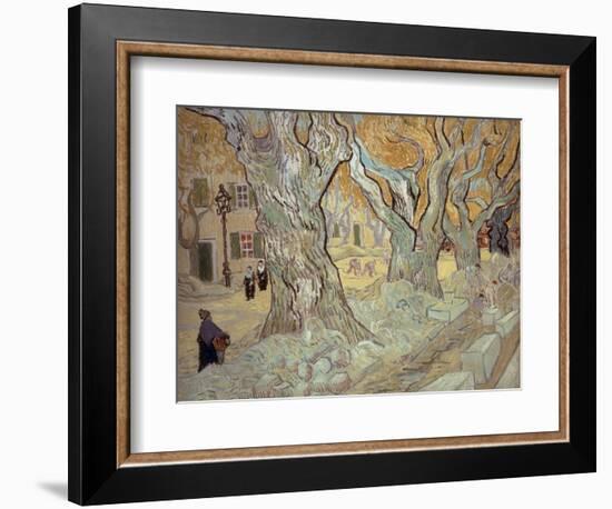 The Road Menders at Saint-R?, or Large Plane Trees, 1889-Vincent van Gogh-Framed Giclee Print