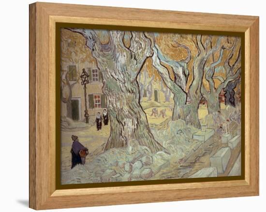 The Road Menders at Saint-R?, or Large Plane Trees, 1889-Vincent van Gogh-Framed Premier Image Canvas