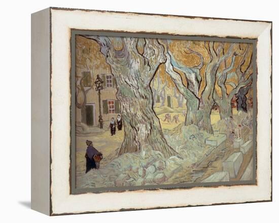 The Road Menders at Saint-R?, or Large Plane Trees, 1889-Vincent van Gogh-Framed Premier Image Canvas