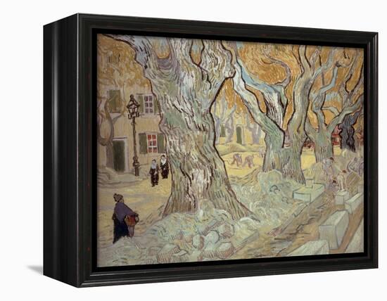 The Road Menders at Saint-R?, or Large Plane Trees, 1889-Vincent van Gogh-Framed Premier Image Canvas