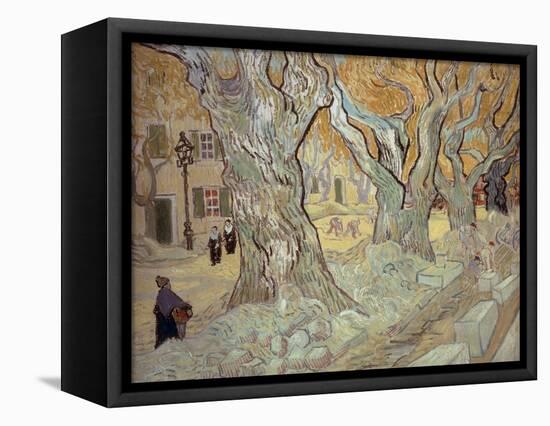 The Road Menders at Saint-R?, or Large Plane Trees, 1889-Vincent van Gogh-Framed Premier Image Canvas