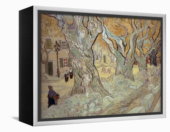 The Road Menders at Saint-R?, or Large Plane Trees, 1889-Vincent van Gogh-Framed Premier Image Canvas