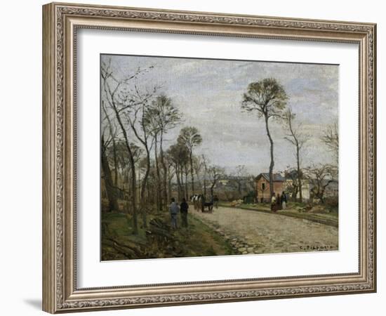 The Road of Louveciennes, c.1870-Camille Pissarro-Framed Giclee Print