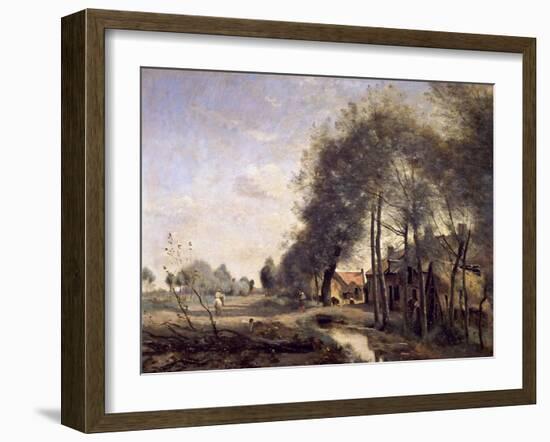 The Road of Sinle-Noble Near Douai, 1873-Jean-Baptiste-Camille Corot-Framed Giclee Print