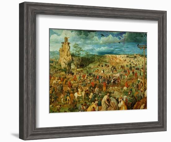 The Road to Calvary, 1564 (Oil on Panel) (Detail of 186439)-Pieter Bruegel the Elder-Framed Giclee Print