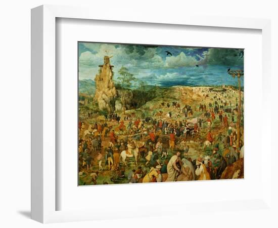 The Road to Calvary, 1564 (Oil on Panel) (Detail of 186439)-Pieter Bruegel the Elder-Framed Giclee Print