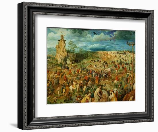 The Road to Calvary, 1564 (Oil on Panel) (Detail of 186439)-Pieter Bruegel the Elder-Framed Giclee Print