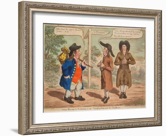 The Road to London or the Countryman and the Quakers, 1812-George Moutard Woodward-Framed Giclee Print