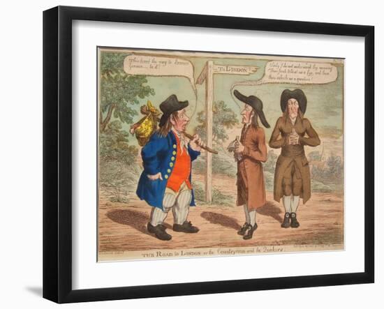 The Road to London or the Countryman and the Quakers, 1812-George Moutard Woodward-Framed Giclee Print