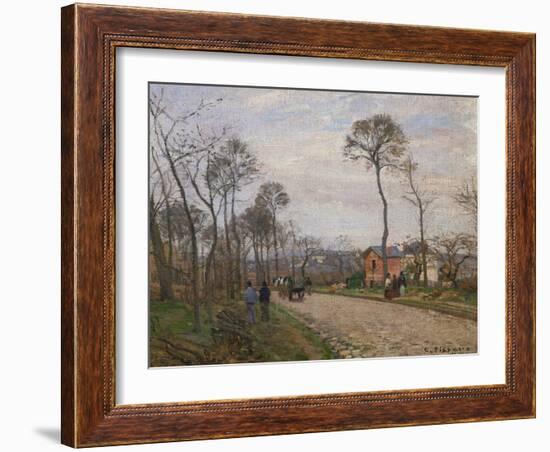 The Road to Louveciennes, 1870-Camille Pissarro-Framed Giclee Print