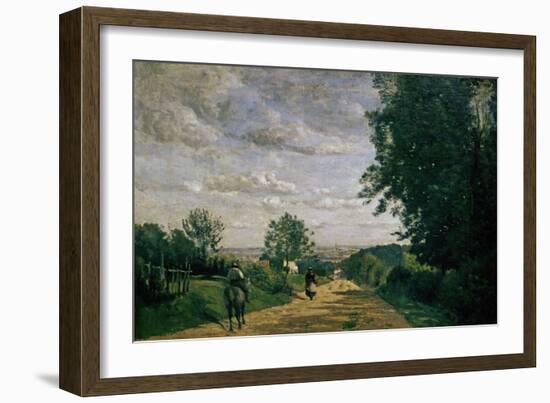 The Road To Sevres, 1858-1859-Jean-Baptiste-Camille Corot-Framed Giclee Print