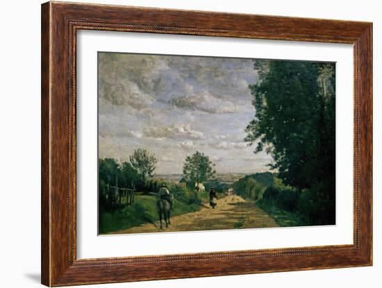 The Road To Sevres, 1858-1859-Jean-Baptiste-Camille Corot-Framed Giclee Print