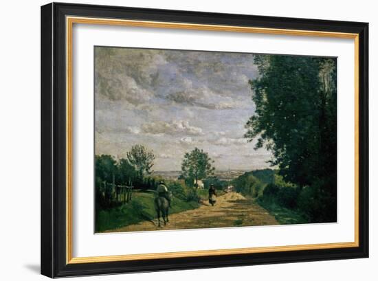 The Road To Sevres, 1858-1859-Jean-Baptiste-Camille Corot-Framed Giclee Print