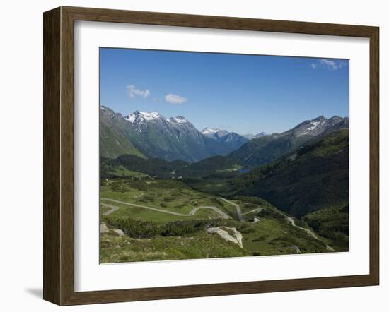 The Road to Splugen Pass, Canton Graubunden, Swiss Alps, Switzerland, Europe-Angelo Cavalli-Framed Photographic Print