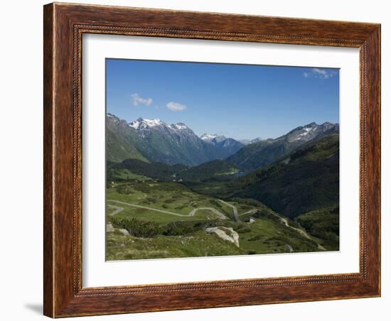 The Road to Splugen Pass, Canton Graubunden, Swiss Alps, Switzerland, Europe-Angelo Cavalli-Framed Photographic Print