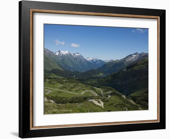 The Road to Splugen Pass, Canton Graubunden, Swiss Alps, Switzerland, Europe-Angelo Cavalli-Framed Photographic Print