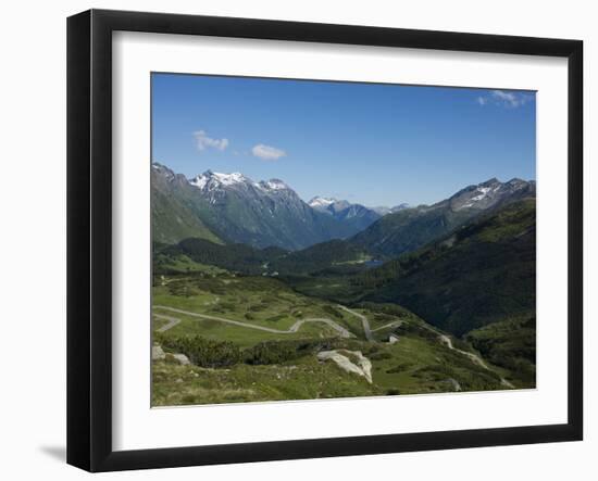 The Road to Splugen Pass, Canton Graubunden, Swiss Alps, Switzerland, Europe-Angelo Cavalli-Framed Photographic Print