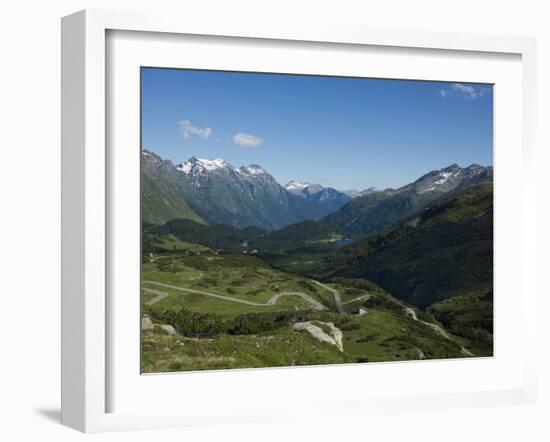 The Road to Splugen Pass, Canton Graubunden, Swiss Alps, Switzerland, Europe-Angelo Cavalli-Framed Photographic Print